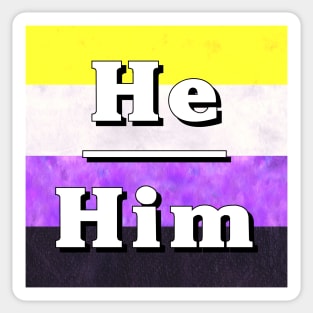 He-Him Pronouns: Non-Binary Sticker